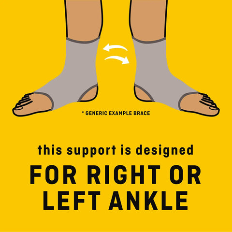 Illustration showing Ankle Comfort Support Sleeve With Mild Compression, suitable for right or left ankle, beige.