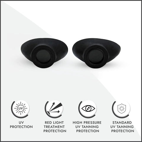 No Fuss Strapless Uv Shield Glasses Fda Compliant For Tanning Beds And Red Light Routines Featuring Slick Black Contoured Cups For Total Salon Booth Comfort And Legit Eye Defense