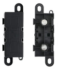 Street Ready Mega Fuse Holder Bolt Down Mount For High Current Anr And Amg Fuses Secured With M8 Hardware, black plastic fuse holder surface view.