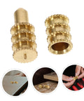 Copper Table Dowel Set For Dining Tables With Pin Hardware Connector Kit For Table Leaves And Dowel Rails, brass connector pieces