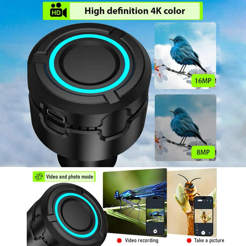 WiFi Electronic Eyepiece For Telescope Camera With 4K Video Recording And One And A Quarter Inch Barrel displaying bird images