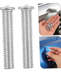 Get Those Dings Gone With These 50 Silver Metal Car Body Repair Welding Studs 4mm, two studs shown for dent pulling.