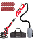 Powerful 750W Drywall Sander With 12 Discs, Variable Speed 800-1750 RPM, LED Light, Long Hose, Dust Bag, Easy Grip YT-916