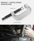 Heavy Duty Ball Joint Removal Tool Kit With 4x4 Adapters And U Joint Press installation on vehicle