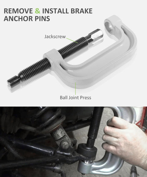 Heavy Duty Ball Joint Removal Tool Kit With 4x4 Adapters And U Joint Press installation on vehicle