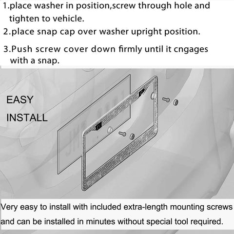 Installation guide for Sparkly Rhinestone License Plate Frames 2 Pack Bling Set with Over 1100 Black 5mm Rhinestones