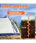 15 Inch Ground Anchors Screw In Stakes 6 Pack Beefy Heavy Duty Spiral for tents showing deep penetration in soil