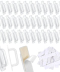 40 Piece White Peel And Stick Cabinet Handles Set With Double Sided Adhesive Strips Self Adhesive ABS Plastic Door Pulls displayed