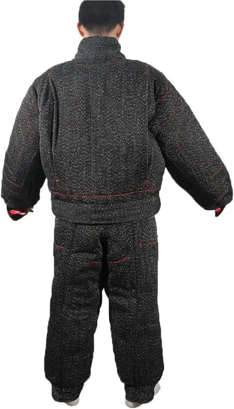 Back view of Full Coverage Dog Bite Training Suit For Working Dogs, Unisex Protective Jacket with Heavy Duty Bite Protection