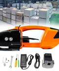 Battery Powered Handheld Strapping Machine Automatic PP PET Banding Tool Adjustable Tension Up To 2800 N with accessories.