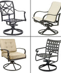 Silent Glide Swivel Rocker Chair Bumpers Built With Hella Durable Nylon Floor Protectors Featuring A Wide 1/2 Inch Foot And A Tight 1/4 Inch Stem To Keep Your Outdoor Setup Rolling Smooth In A Clean White 25 Pack displayed with various outdoor swivel rockers.