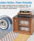 Mini Side Mount Casters 1.25 Inch Low Profile Rigid Non Swivel Rubber Wheels For Sliding Doors Drawers And Cabinets