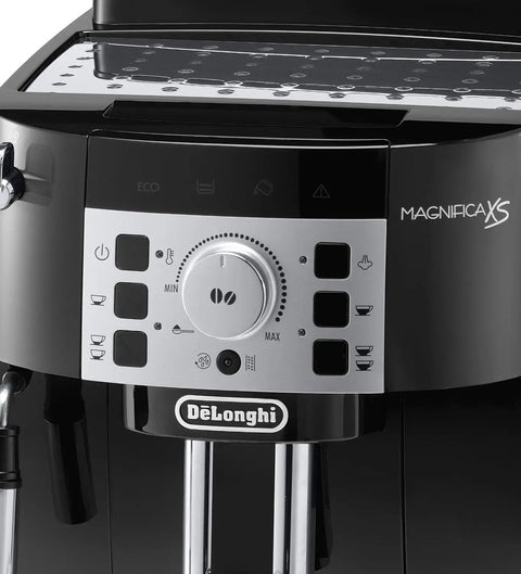 Legit Super Automatic Espresso And Latte Machine With Slick Rapid Cappuccino Frother In Matte Black control panel close-up.