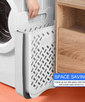 Hanging Laundry Basket Hamper With Handle, Collapsible Wall Mount beside washing machine, Go-To Space Saving Foldable Laundry Organizer
