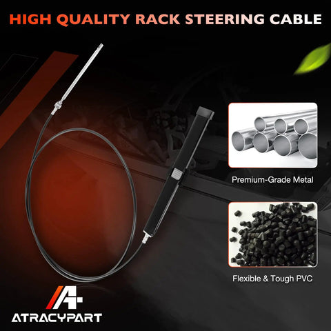 Marine Rack-and-Pinion Boat Steering Cable Kit 16-Foot Back Mount SS14116, premium metal and PVC construction