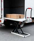 Heavy Duty Battery Powered Hydraulic Lift Table With Slide Rails For Trucks And Garages Offers 1100 Lb Capacity Zero Assembly Needed with boxes