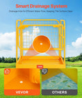 Front view of VEVOR forklift worker basket: yellow 36x36 in safety cage with grid sides.