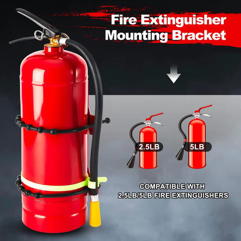 Heavy Duty Fire Extinguisher Replacement Straps 4 Pack, Black Rubber Quick Release Straps For Wall Mount Brackets