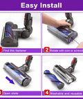 Guide for installing Vacuum Head Replacement for Dyson V7 V8 V11 V15 models with AntiTangle Quick Release Motor Head.