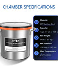PB Motor Tech 5-Gallon vacuum chamber kit in stainless steel with tempered glass lid.