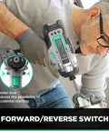 Man using 20V Cordless Impact Driver With One Quarter Inch Hex Quick Release Chuck, 1150 Inch Pounds Torque for Quick Fastening projects.