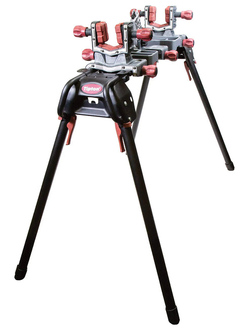 All Purpose Ultra Gun Vise With Adjustable Setup And Universal Maintenance Stand For Firearm Cleaning Featuring Steel Frame Non Marring Nylon Clamps And Removable Accessory Trays For Fast No Fuss Setup And A Collapsible Design For Easy Transport