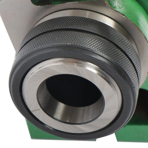 Close-up view of Rugged 5C Collet Spin Index Fixture Delivering Badass Stability and Dead Easy Vertical Or Horizontal Milling Setup.
