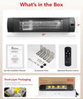 What's in the box for Portable Infrared Space Heater For Indoor And Outdoor Use With Remote Control Perfect For Patio Garage Deck And Hangout