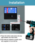 Installation of Generator Interlock Kit For BR Series 150 And 200 Amp Panels with drill and panel illustration