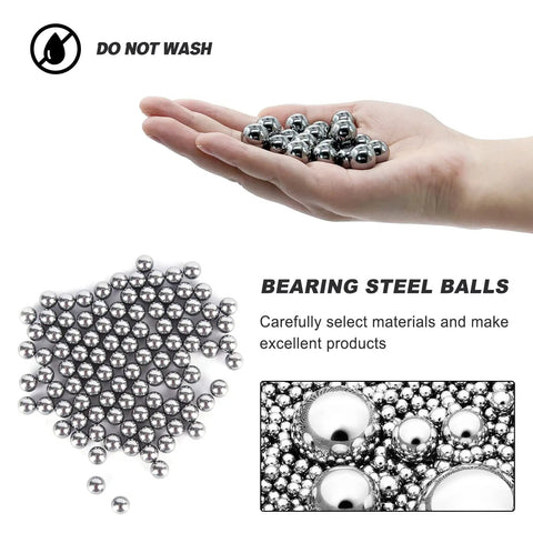 10 Piece Half Inch Steel Bearing Balls Kit For Precision Bearings 12.7mm Chrome Steel Balls Hardened Chrome Alloy Wear Resistant Set For Machinery RC Cars DIY Projects Great For Small Bearings And Precision Work, chrome steel balls in hand