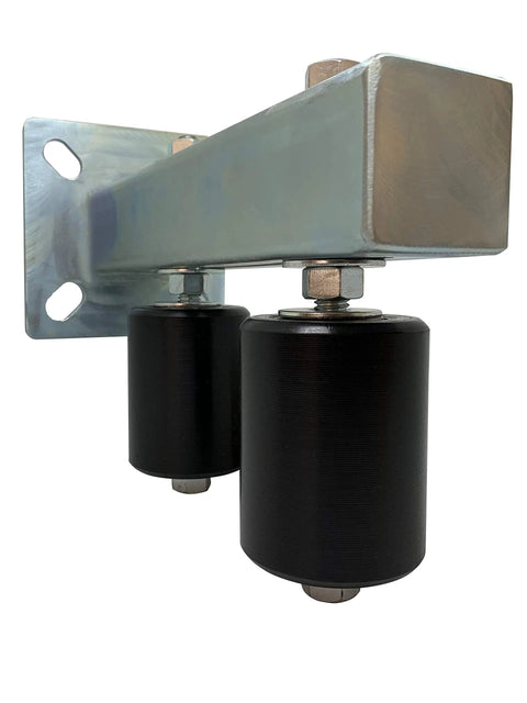 Adjustable Slide Gate Dual Guide Rollers For Sliding Gates 3 Inch Black Rear Post Bolted Bracket Mount Double UHMW Nylon
