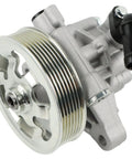 Reliable Power Steering Pump For 2008 To 2012 Honda Accord 2.4L Replacement 21-5495 close-up view with polished metal pulley.