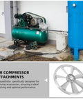 Heavy Duty Single Groove Metal Belt Pulley For Air Compressor Pump Drive installed on green air compressor for smooth operation.