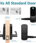 Smart Door Lock With Fingerprint Code Fob Phone Or Key Entry Auto Lock Works With Alexa And Google Home All In One Keyless Entry fits standard doors