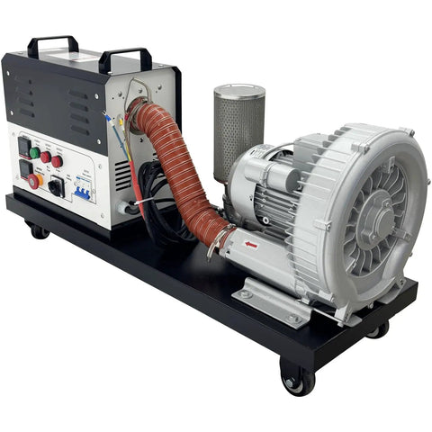 Heavy Duty Workshop Grade Hot Air Blower Packs A Badass NiCr Core That Pushes Snappy 350C Blast For Fast Fixes And Hella Smooth Shop Builds At 220V with red hose and metal motor