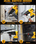 Heavy Lifter Cordless Sds Rotary Hammer Drill Featuring Brushless Motor and Slam Stop Safety Clutch for No Sweat Masonry Tasks in action.