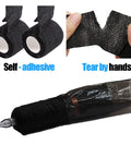 MIUXIA tattoo pen covers and grip wrap set; black self-adhesive wraps, 200 covers and 4 grip tapes for tattoo machines.