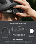 Lightweight Adult Bike Helmet With USB Rechargeable Rear Light, Detachable Magnetic Goggles, adjustable dial fit detail