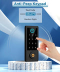 Smart Door Lock With Full Handle Set And Fingerprint Access, Keyless Entry, Bluetooth Front Handle, Electronic Keypad Deadbolt
