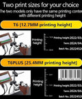 Industrial Inkjet Printer With 25.4mm Nozzle And Touch Screen For Date Codeing Barcode Text Image Printing Adjustable Angles Online Coding Machine For Production Line Label Application, showing T6 and T6PLUS models with different printing heights.