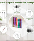 Premium Acrylic Straw Holder For Cabinet Door Split Design Hella Spacious Tumbler Organizer With Adjustable Height And Ultra Sticky Backing For Quick Kitchen Organization Upgrades showcasing multi-purpose storage for straws and utensils.