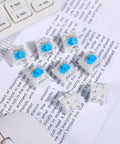 30 Piece Blue Mechanical Keyboard Switches Pack With 3 Pin Pre Lubed Clicky Key Switches, dustproof and waterproof build