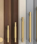 Five Inch 128mm Champagne Bronze Knurled Cabinet Handles Set Of 10 Budget Friendly Aluminum Zinc Alloy Drawer Pulls For Cabinets Kitchen Cupboard Dresser Bathroom Hardware installed on various colored cabinet doors