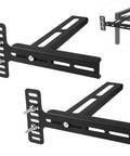 Universal Headboard Brackets For Adjustable Beds And Metal Frames With Heavy Duty Wall Mounting Kit Fits Queen Or King Extender, Black steel brackets.