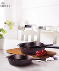 Cast Iron Skillet Set 8 Inch 10 Inch 12 Inch Pre Seasoned Frying Pans With Silicone Handle Grip Covers For Indoor Outdoor Use