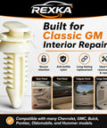 50 Pack Heavy Duty Door Panel Clips Retainers For Gmc Chevrolet Silverado Chevy Pickup Dash Trim Fastener Replacement 15545202 showing nylon trim clip for interior repairs.