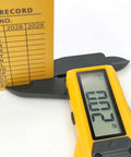 Beefy Monthly Fire Extinguisher Inspection Tags 2.25 X 3 Inches Heavy Duty Yellow Plastic in caliper measuring thickness