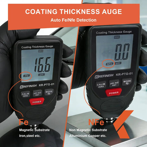 Digital Car Paint Thickness Gauge With 0 To 2000um Range Pro Grade Coating Meter For Auto Body Shops And Used Car Buyers Accurate Depth Measurement Fast Color Coat Check Portable Handheld Tool, handheld on Fe and NFe metal