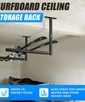 Stainless Steel Ceiling Storage Rack With 10 To 18 Inch Adjustable Height, Heavy Duty Overhead Garage Organizer That Hauls Up To 100 Lbs
