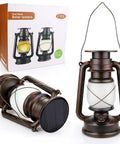 Outdoor Solar Lanterns With Flicker Flame LED, Waterproof Vintage Style Hanging Lanterns for garden, pack of 2 displayed with box